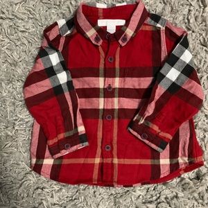 Burberry plaid shirt 3 month